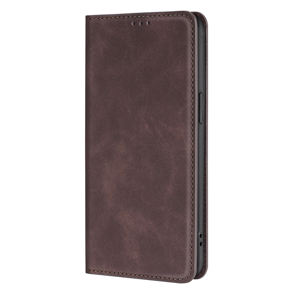 For OnePlus Ace 3V 5G Case PU Leather Phone Shell Skin-touch Card Slots Cover - Dark Brown