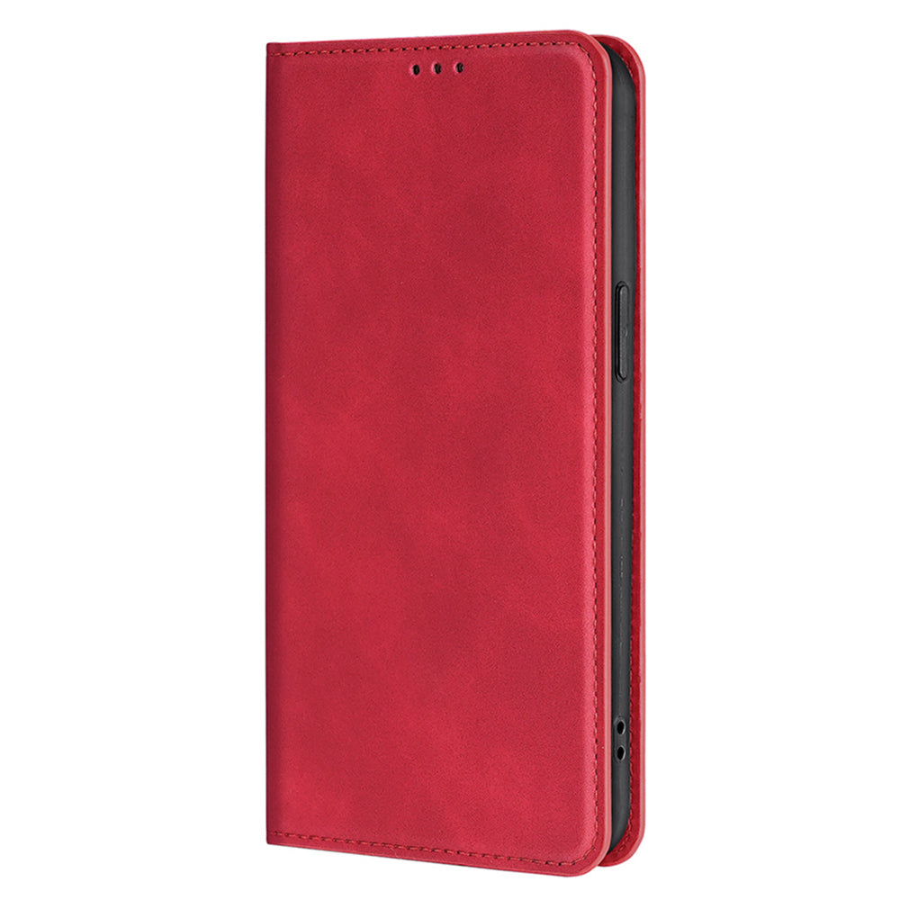 For OnePlus Ace 3V 5G Case PU Leather Phone Shell Skin-touch Card Slots Cover - Red