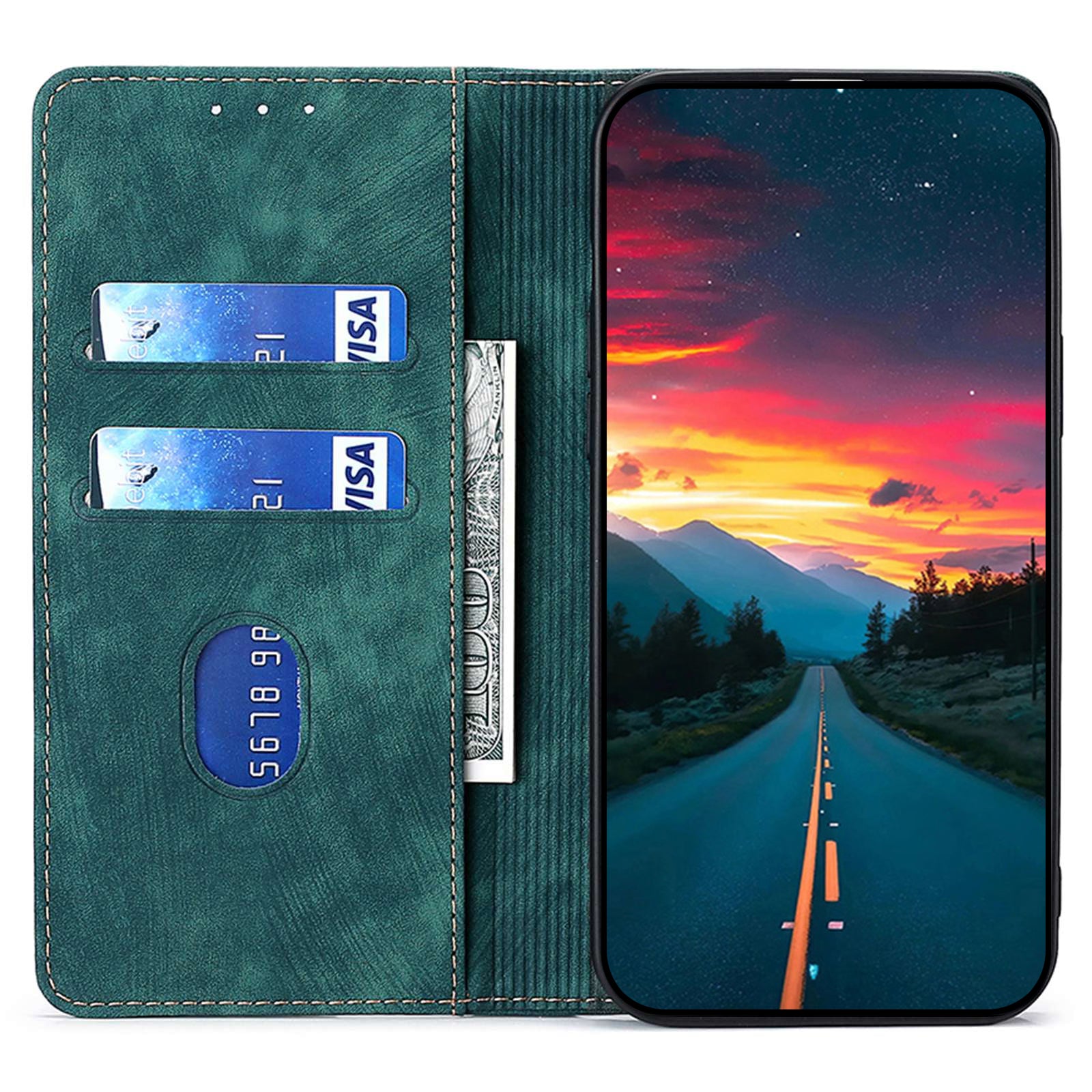 For OnePlus Ace 3V 5G Case Flip Leather Phone Cover with RFID Blocking Wallet - Green