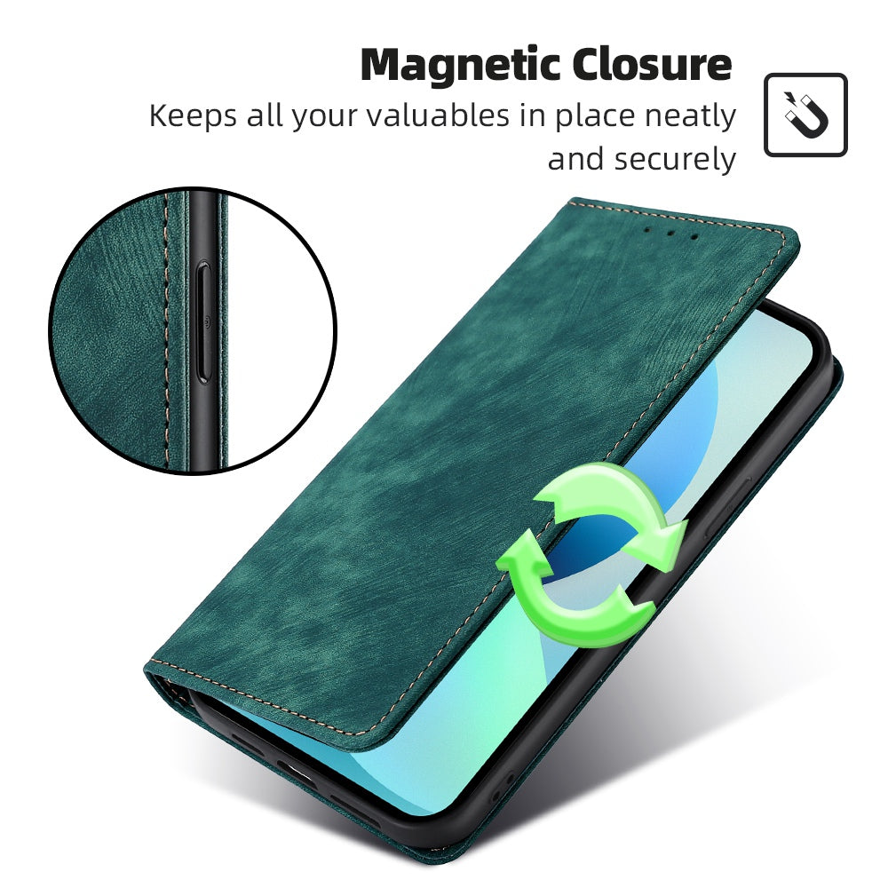 For OnePlus Ace 3V 5G Case Flip Leather Phone Cover with RFID Blocking Wallet - Green