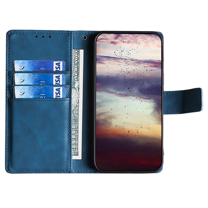 For OnePlus Ace 3V 5G Case Wallet Stand Crocodile Texture Leather Phone Cover - Blue