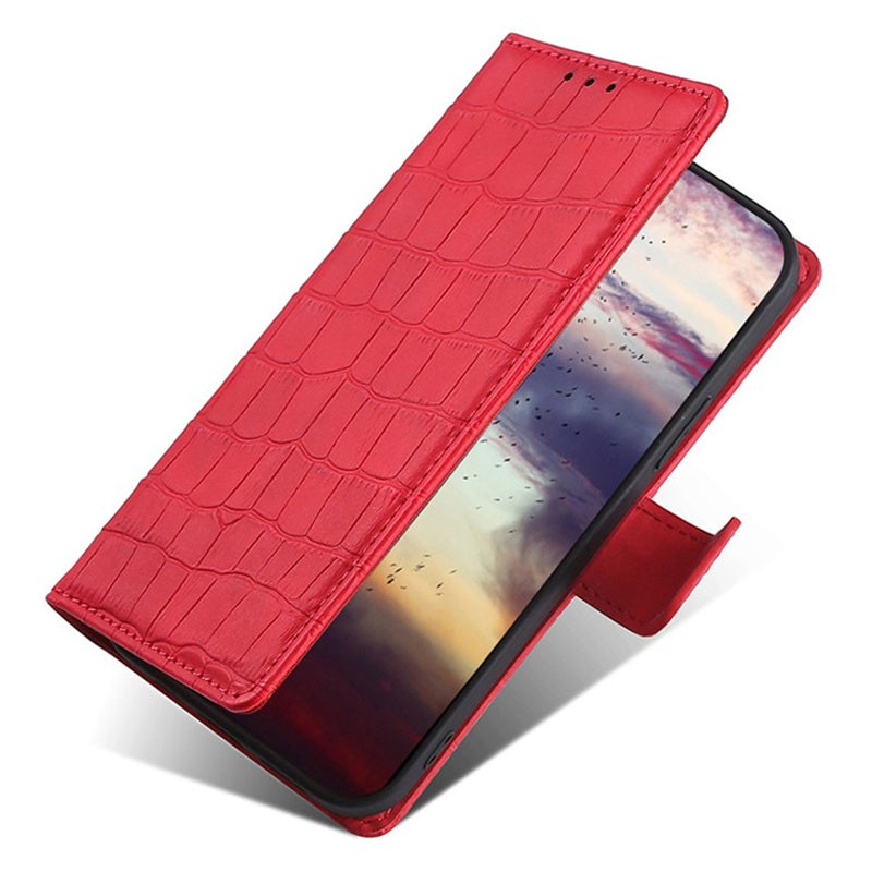 For OnePlus Ace 3V 5G Case Wallet Stand Crocodile Texture Leather Phone Cover - Red