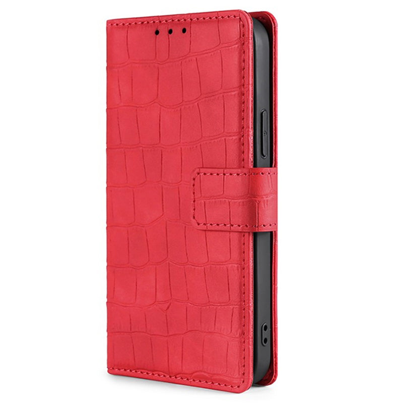 For OnePlus Ace 3V 5G Case Wallet Stand Crocodile Texture Leather Phone Cover - Red