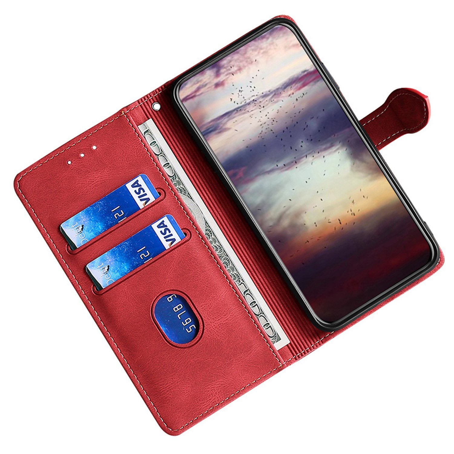 For OnePlus Ace 3V 5G Case Leather Wallet Shell Wholesale Cell Phone Accessories - Red