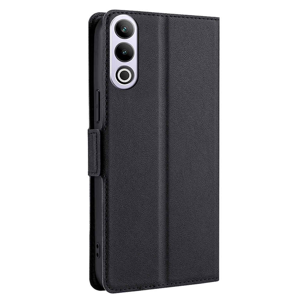 For OnePlus Ace 3V 5G Case Side Magnetic Clasp Design PU Leather Phone Cover with Card Slot - Black