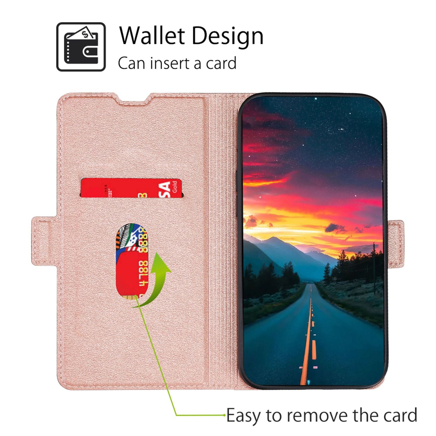 For OnePlus Ace 3V 5G Case Side Magnetic Clasp Design PU Leather Phone Cover with Card Slot - Rose Gold