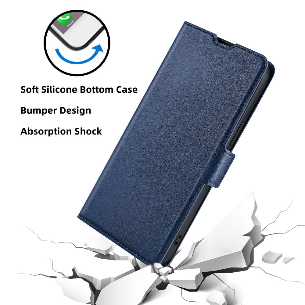 For OnePlus Ace 3V 5G Case Side Magnetic Clasp Design PU Leather Phone Cover with Card Slot - Blue