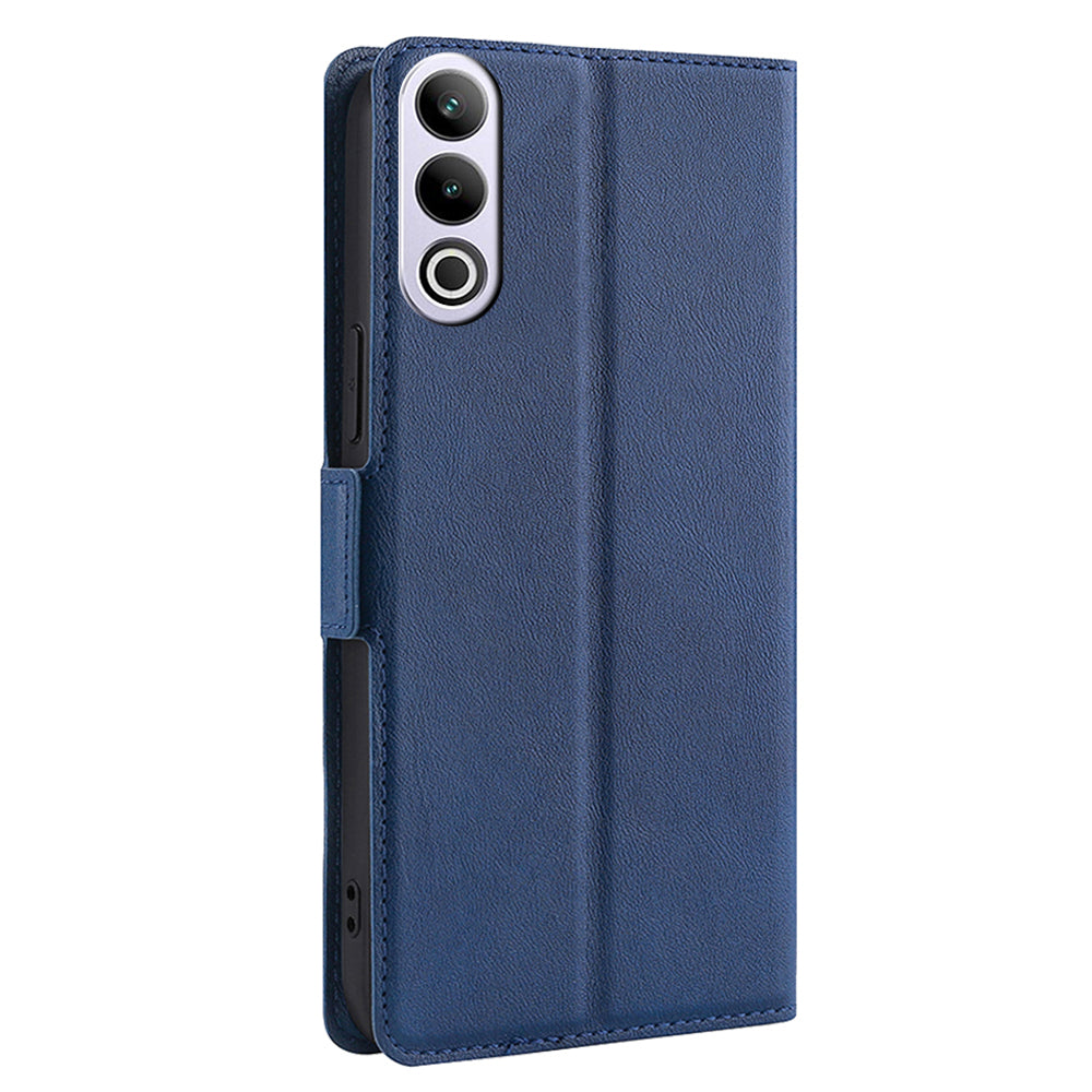 For OnePlus Ace 3V 5G Case Side Magnetic Clasp Design PU Leather Phone Cover with Card Slot - Blue