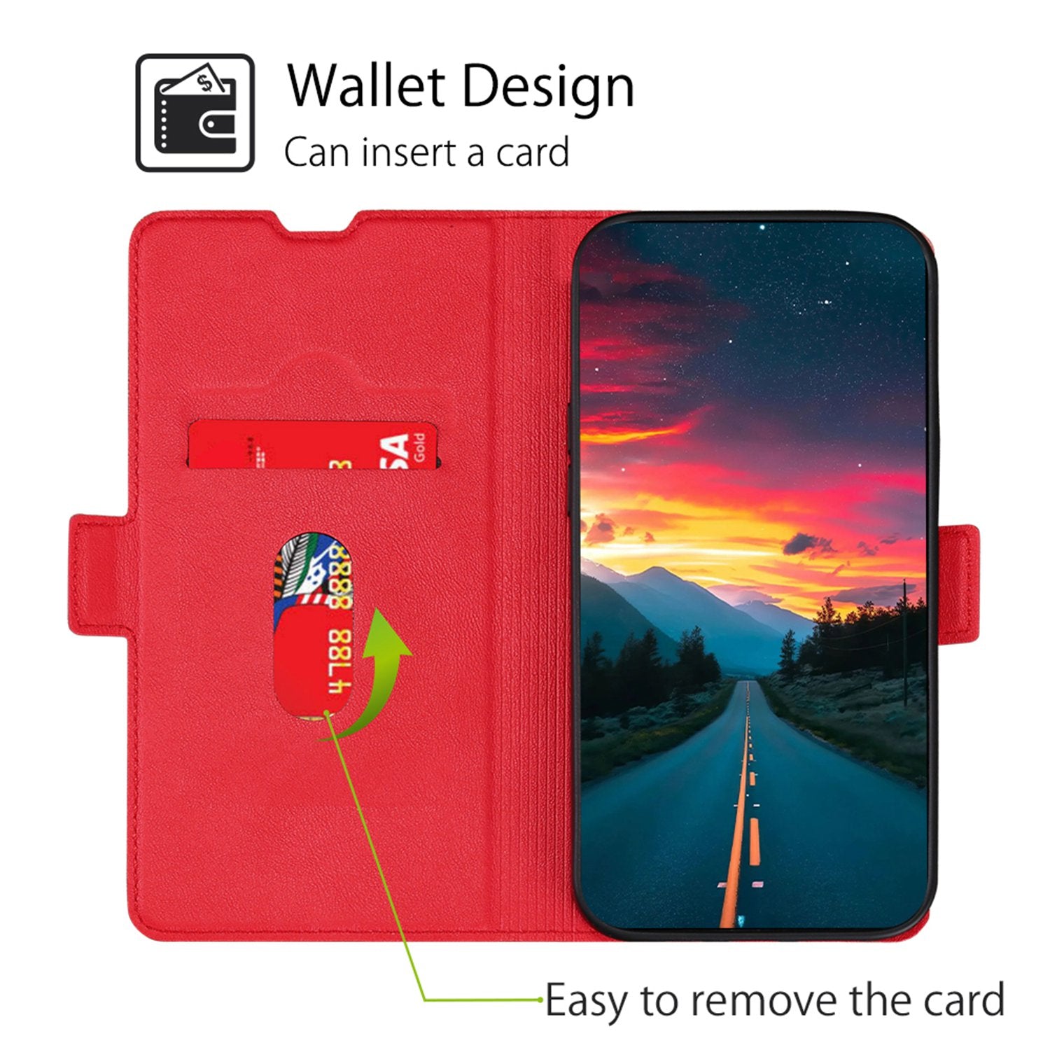 For OnePlus Ace 3V 5G Case Side Magnetic Clasp Design PU Leather Phone Cover with Card Slot - Red