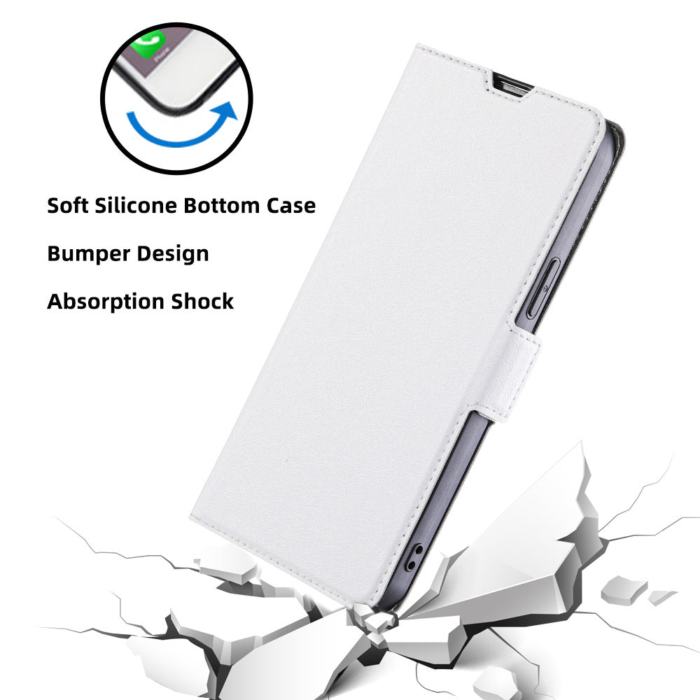 For OnePlus Ace 3V 5G Case Side Magnetic Clasp Design PU Leather Phone Cover with Card Slot - White