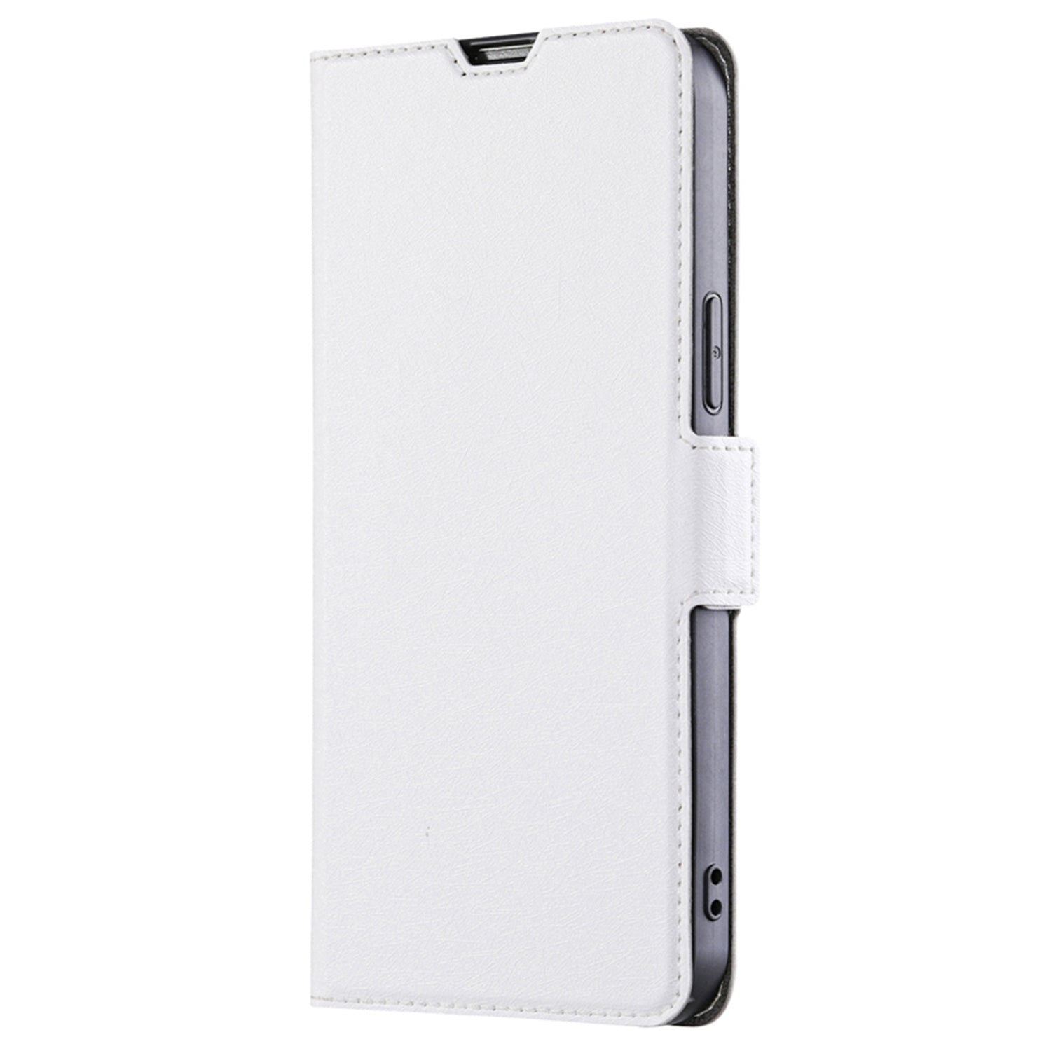 For OnePlus Ace 3V 5G Case Side Magnetic Clasp Design PU Leather Phone Cover with Card Slot - White