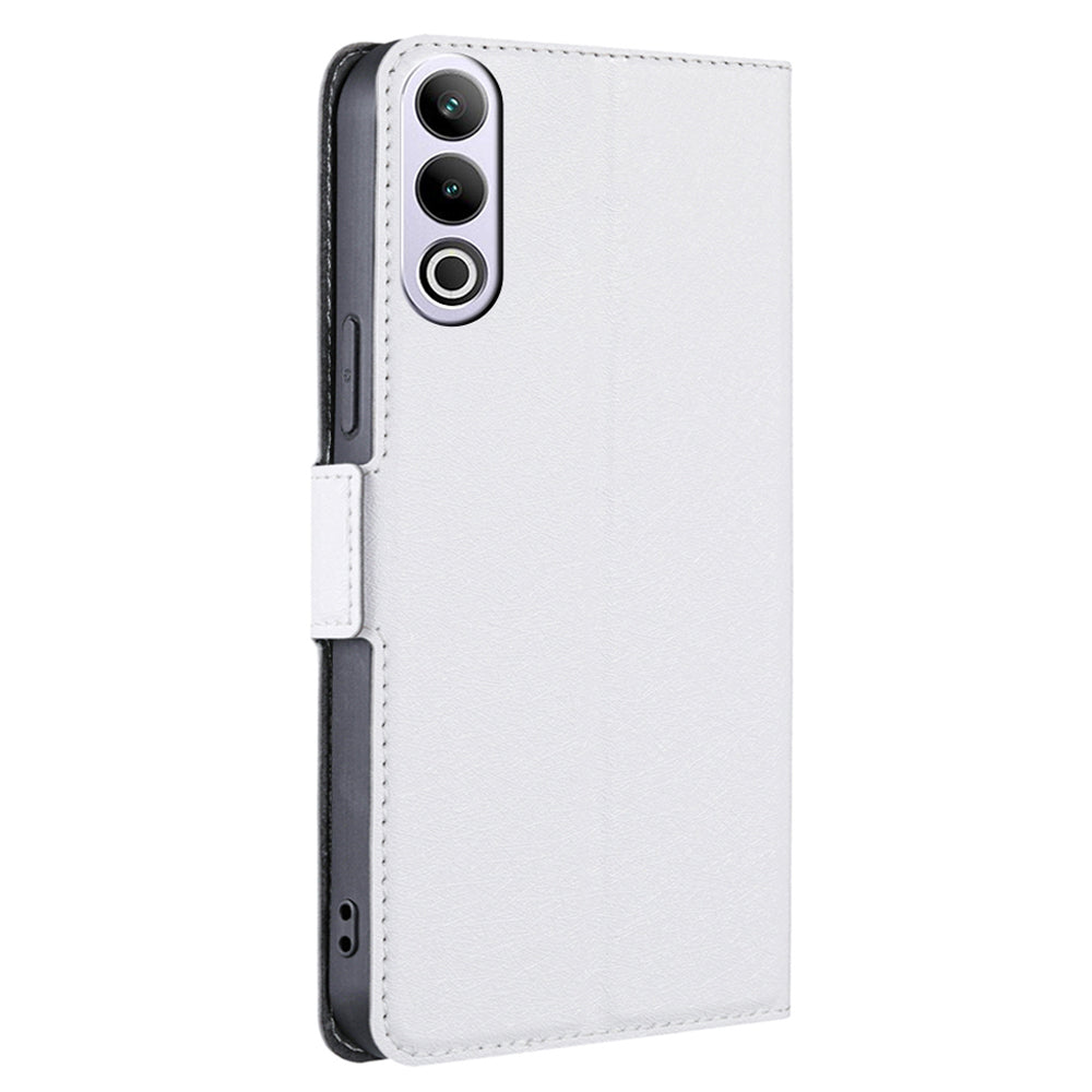 For OnePlus Ace 3V 5G Case Side Magnetic Clasp Design PU Leather Phone Cover with Card Slot - White