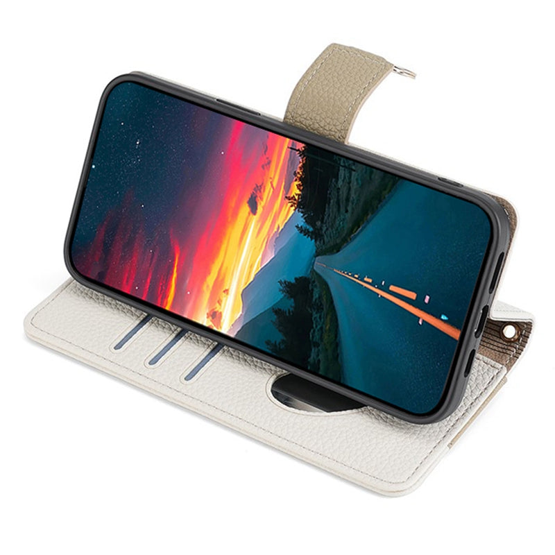 For OnePlus Ace 3V 5G  Case Zipper Wallet Mirror Crossbody Phone Cover with Long Strap - White