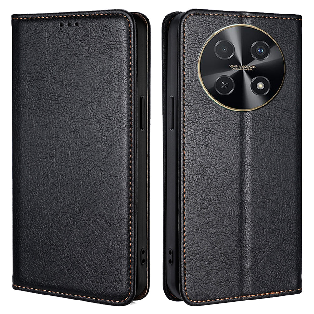 For Huawei nova 12i 4G Case Magnetic Auto Closing Leather Wallet Phone Cover - Black