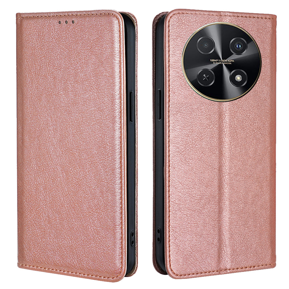 For Huawei nova 12i 4G Case Magnetic Auto Closing Leather Wallet Phone Cover - Rose Gold