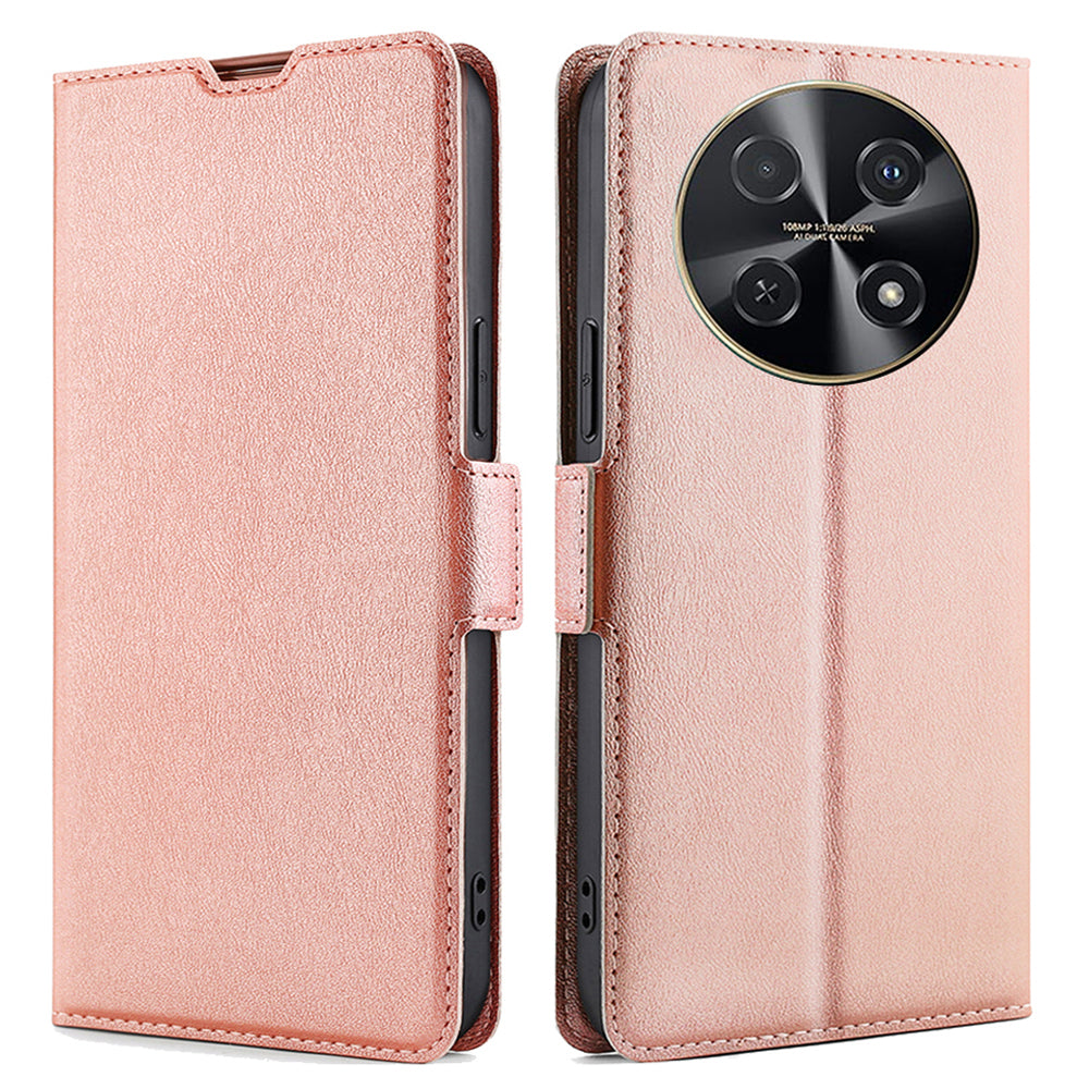 For Huawei nova 12i 4G Case PU Leather + TPU Protective Phone Stand Cover - Rose Gold