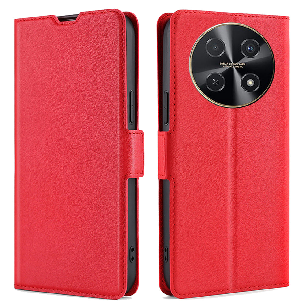 For Huawei nova 12i 4G Case PU Leather + TPU Protective Phone Stand Cover - Red