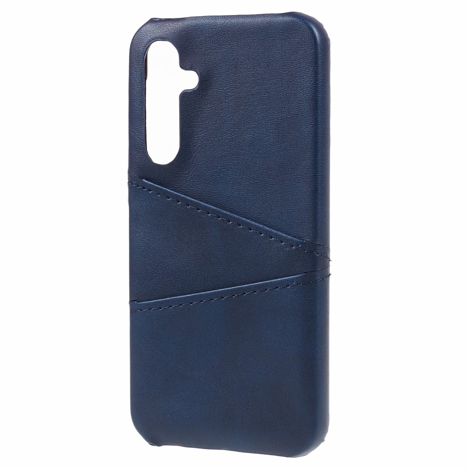 For Samsung Galaxy S24 Case Anti-Drop PU+PC Phone Cover with 2 Card Slots - Blue