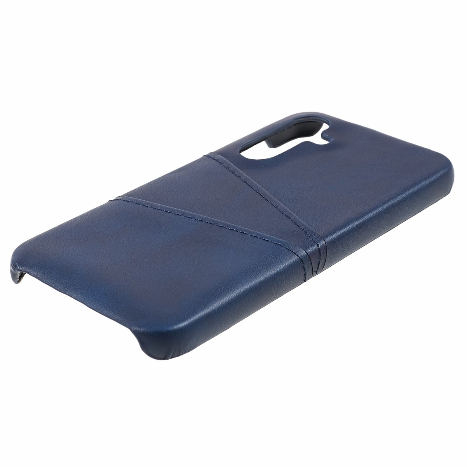 For Samsung Galaxy S24 Case Anti-Drop PU+PC Phone Cover with 2 Card Slots - Blue