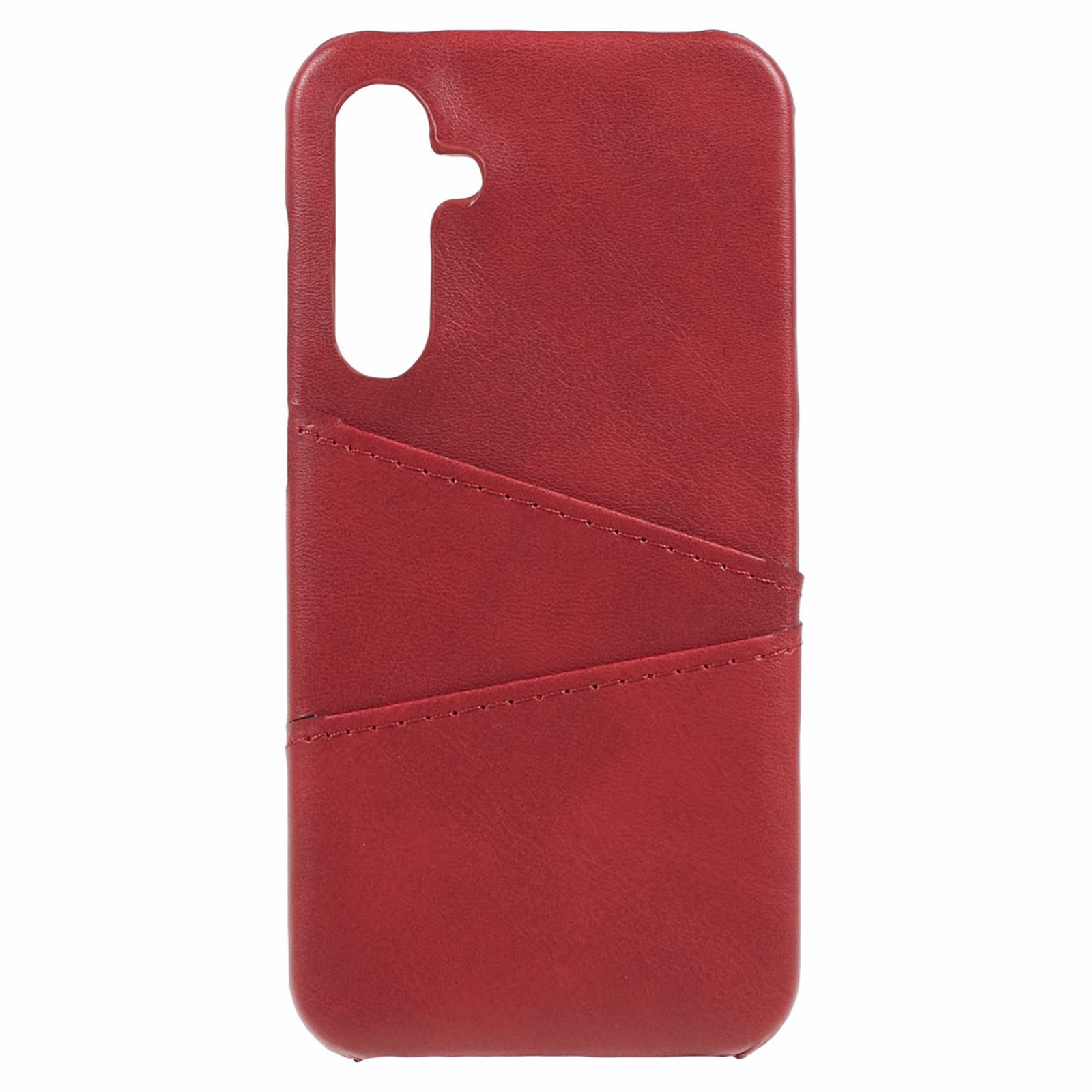 For Samsung Galaxy S24 Case Anti-Drop PU+PC Phone Cover with 2 Card Slots - Red
