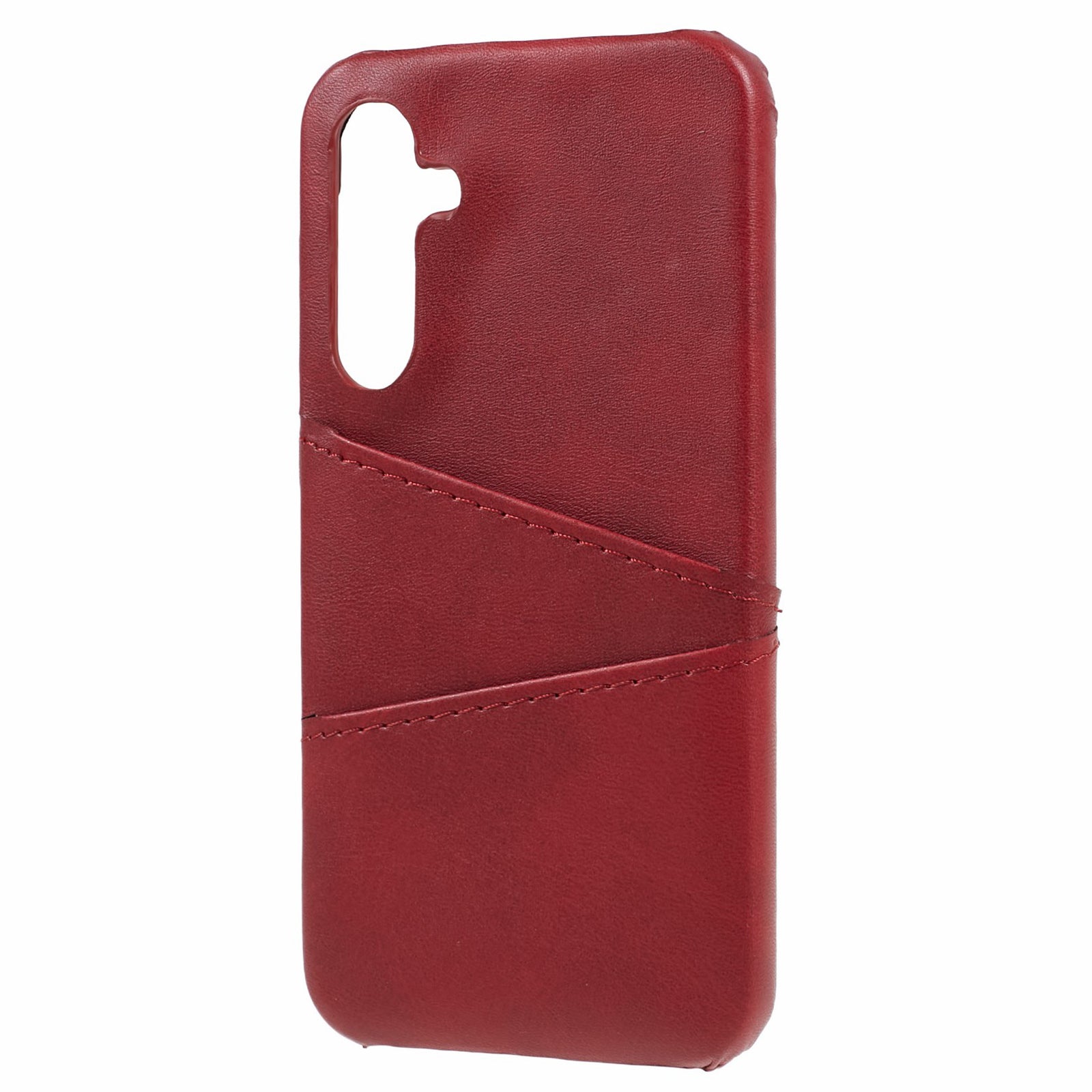 For Samsung Galaxy S24 Case Anti-Drop PU+PC Phone Cover with 2 Card Slots - Red