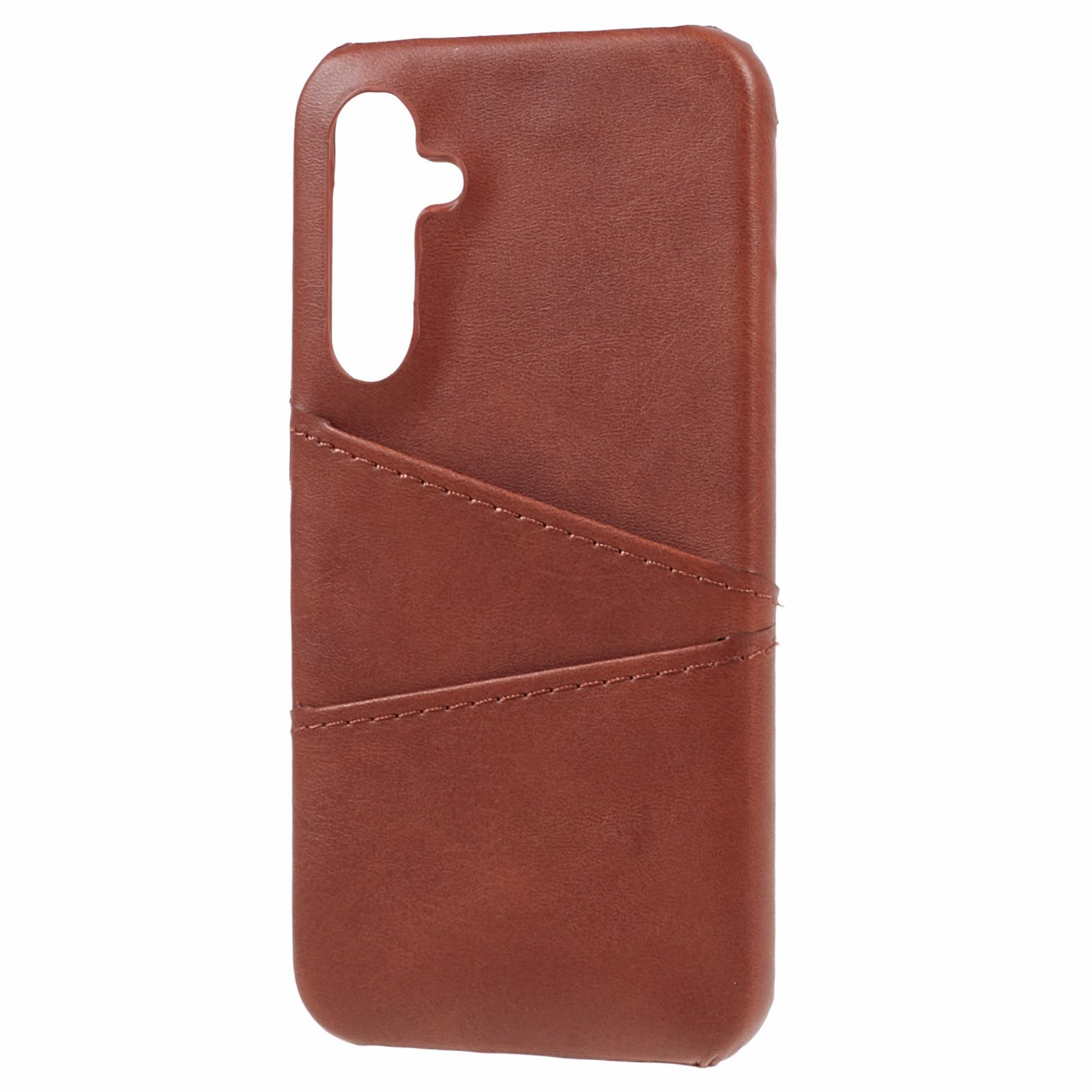For Samsung Galaxy S24 Case Anti-Drop PU+PC Phone Cover with 2 Card Slots - Coffee