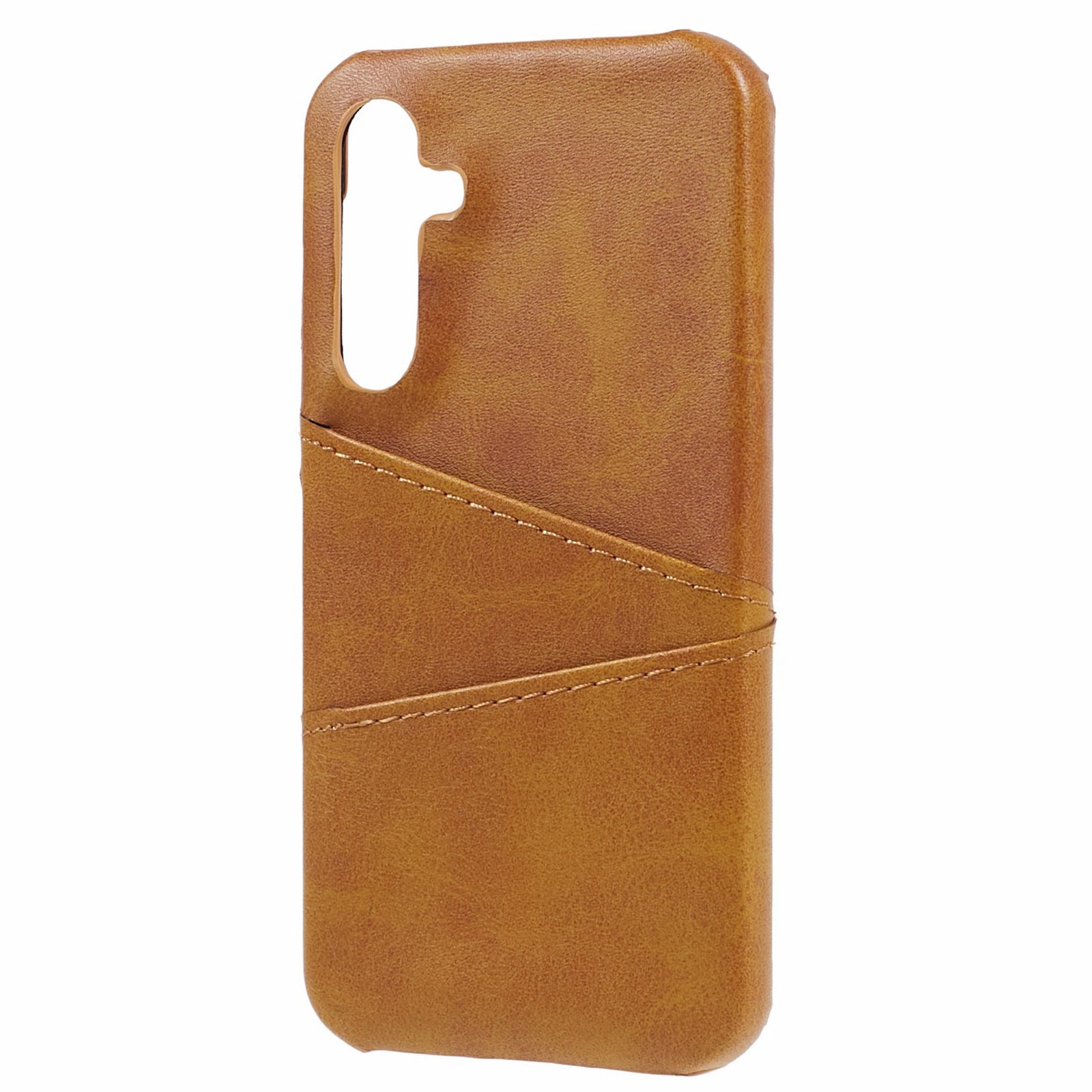 For Samsung Galaxy S24 Case Anti-Drop PU+PC Phone Cover with 2 Card Slots - Brown