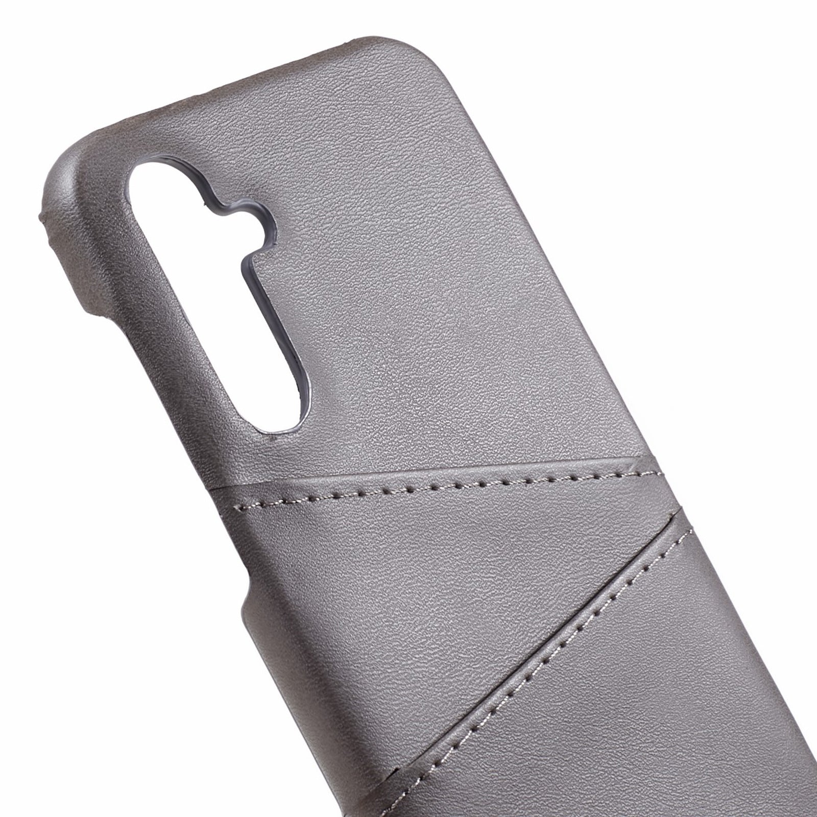 For Samsung Galaxy S24 Case Anti-Drop PU+PC Phone Cover with 2 Card Slots - Grey