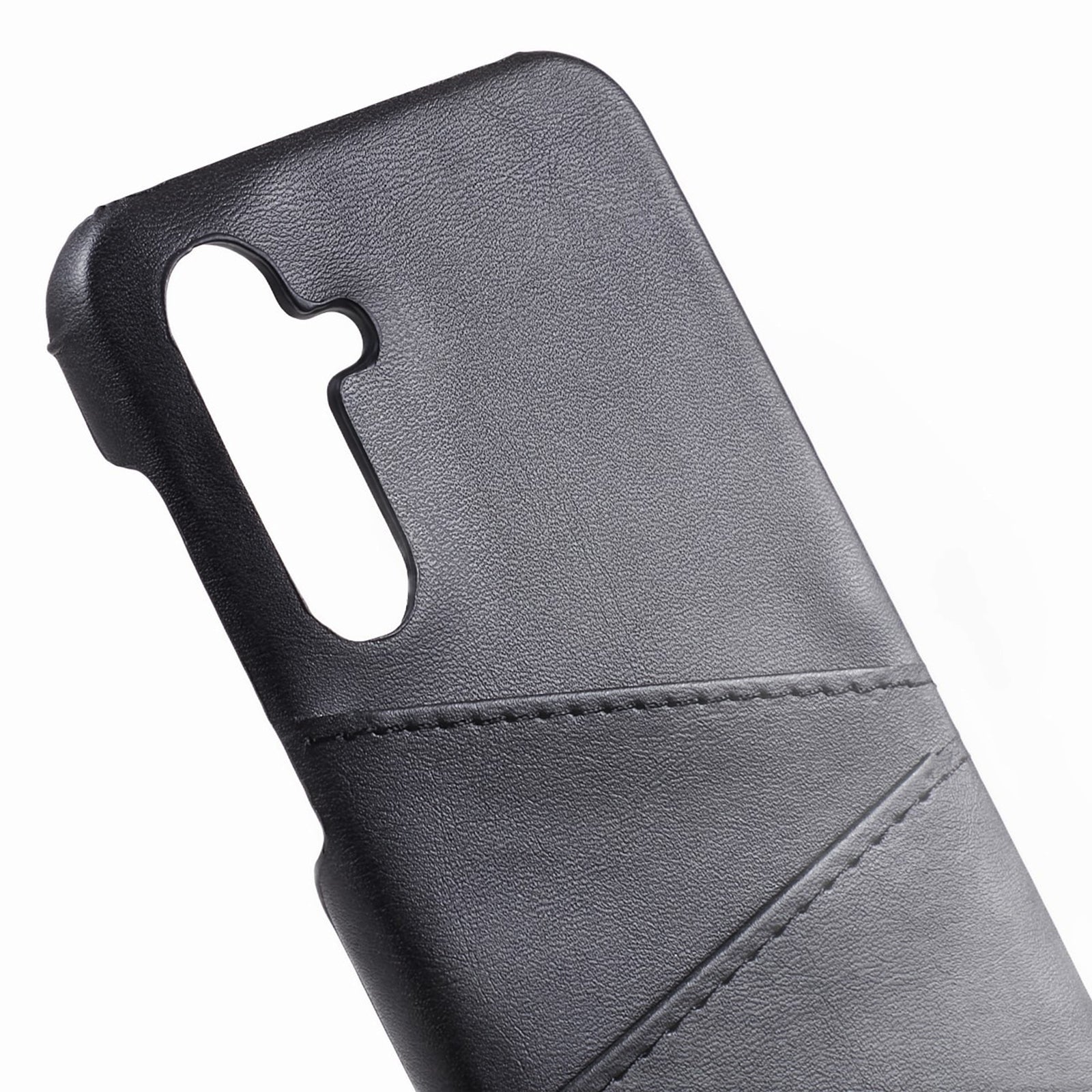 For Samsung Galaxy S24 Case Anti-Drop PU+PC Phone Cover with 2 Card Slots - Black