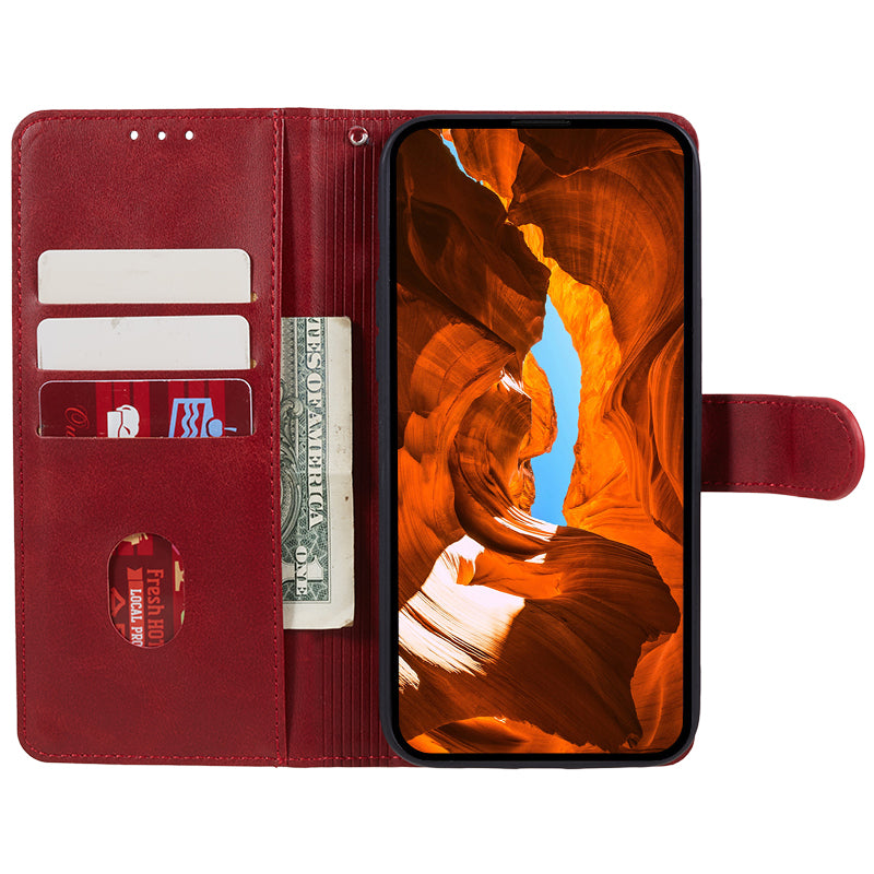 For OnePlus Ace 3V 5G Leather Case Wallet Phone Cover Mobile Accessories Supplier - Red