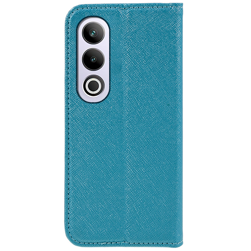 For OnePlus Ace 3V 5G Case Magnetic Closure Cross Texture Leather Phone Cover - Sky Blue