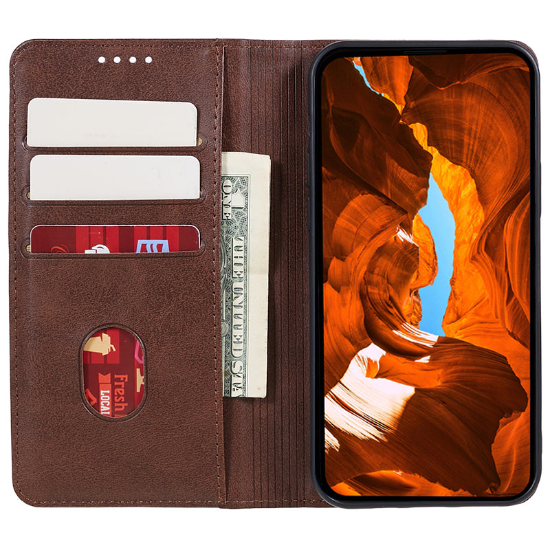 For OnePlus Ace 3V 5G Case Magnetic Auto Closing PU Leather Wallet Stand Cover - Brown