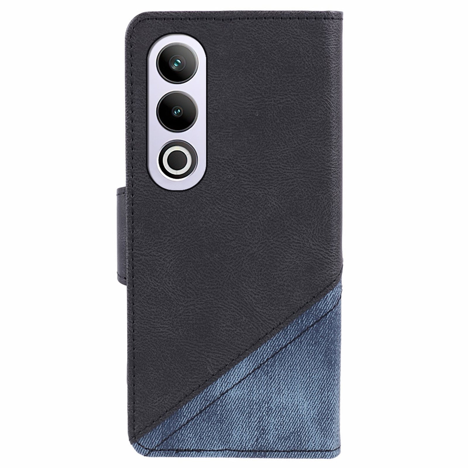 For OnePlus Ace 3V 5G Case Splicing Design PU Leather Wallet Anti-Drop Phone Cover - Black