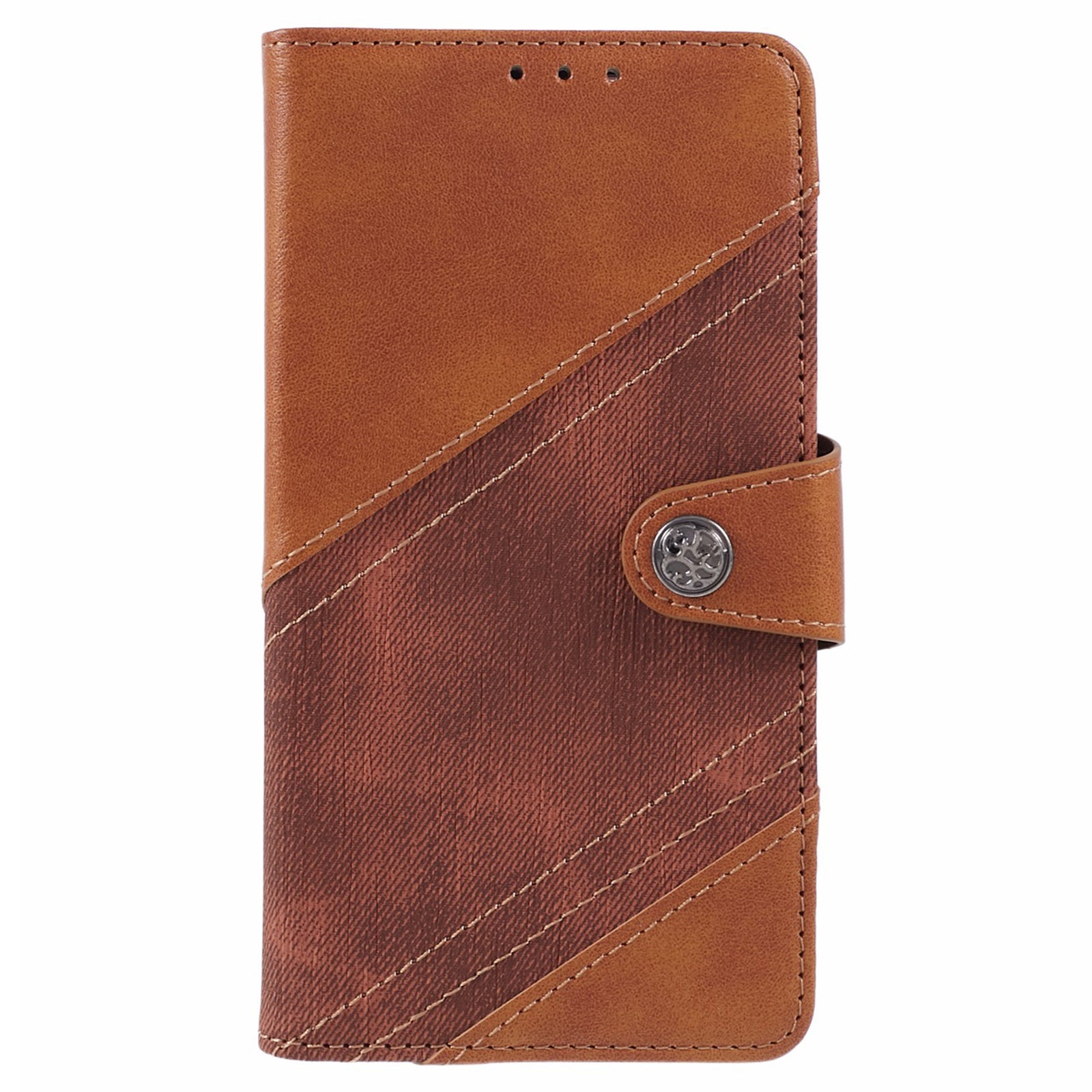 For OnePlus Ace 3V 5G Case Splicing Design PU Leather Wallet Anti-Drop Phone Cover - Brown