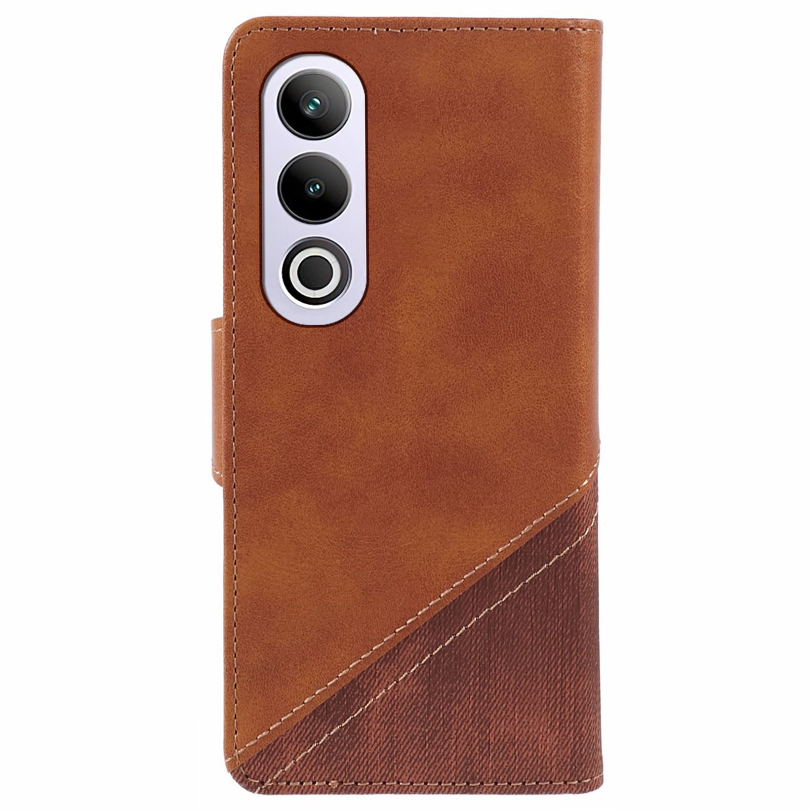 For OnePlus Ace 3V 5G Case Splicing Design PU Leather Wallet Anti-Drop Phone Cover - Brown