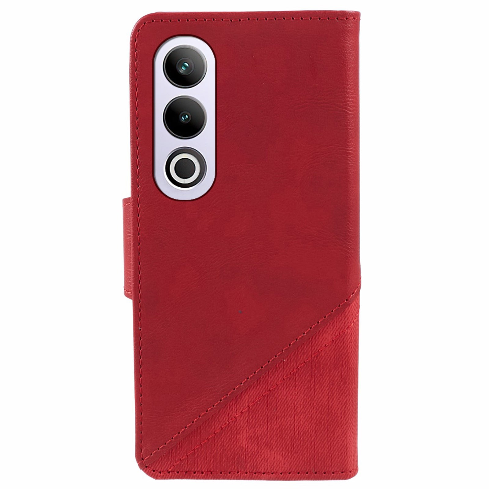 For OnePlus Ace 3V 5G Case Splicing Design PU Leather Wallet Anti-Drop Phone Cover - Red