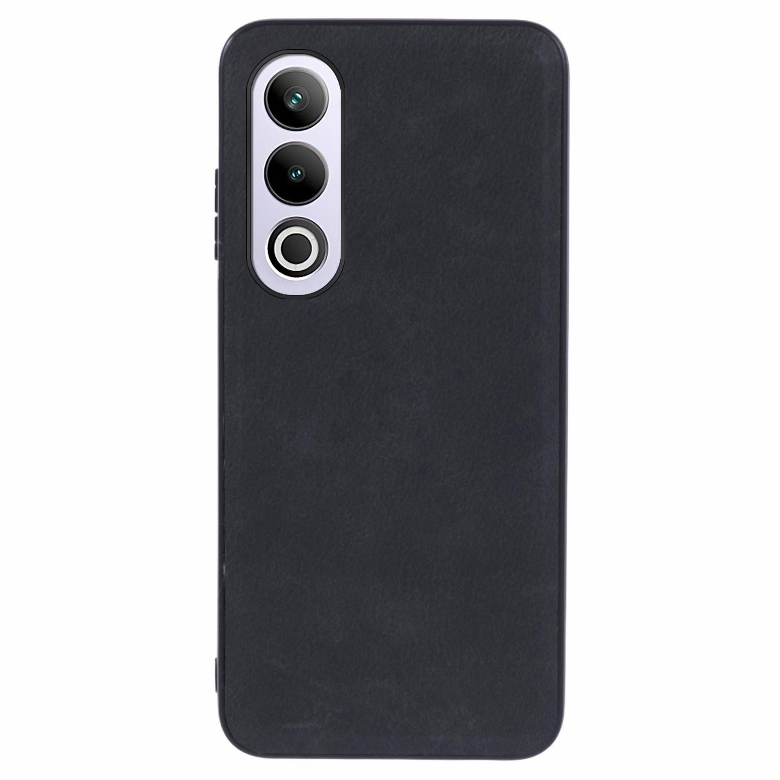 For OnePlus Ace 3V 5G Phone Case Leather Coated PC+TPU Retro Texture Phone Cover - Black