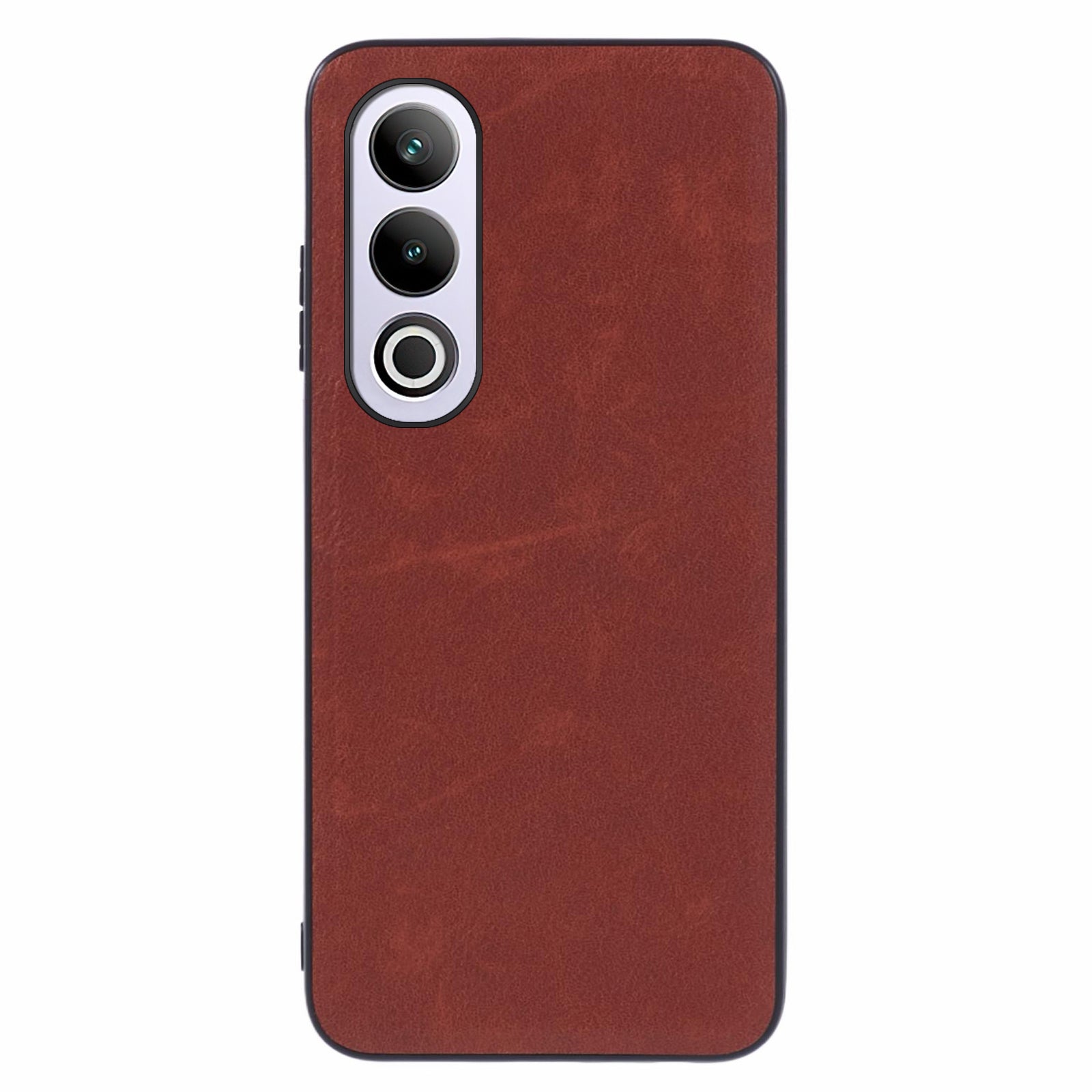 For OnePlus Ace 3V 5G Phone Case Leather Coated PC+TPU Retro Texture Phone Cover - Brown