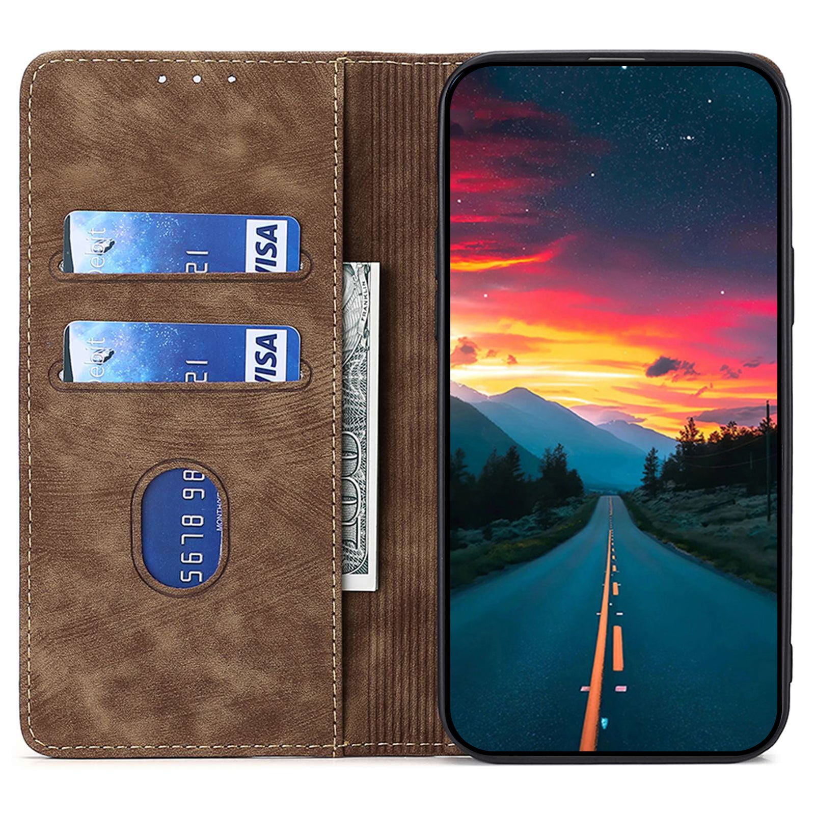 For Transsion Infinix Note 40 Pro 5G Case RFID Blocking Leather Phone Wallet Cover - Brown