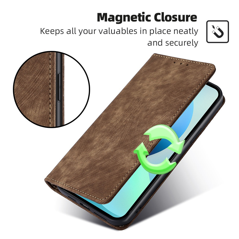 For Transsion Infinix Note 40 Pro 5G Case RFID Blocking Leather Phone Wallet Cover - Brown