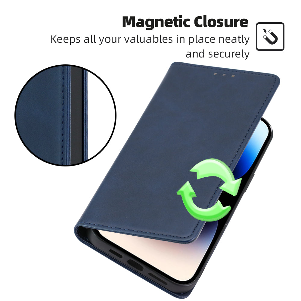 For Oppo Reno11 F 5G / F25 Pro 5G Phone Case Calf Texture Leather Cover Cell Phone Accessory Wholesale - Sapphire