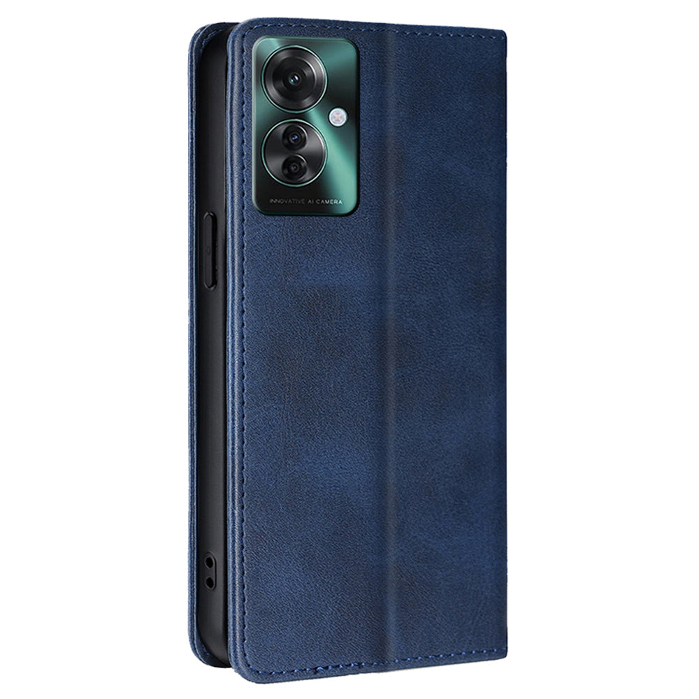 For Oppo Reno11 F 5G / F25 Pro 5G Phone Case Calf Texture Leather Cover Cell Phone Accessory Wholesale - Sapphire