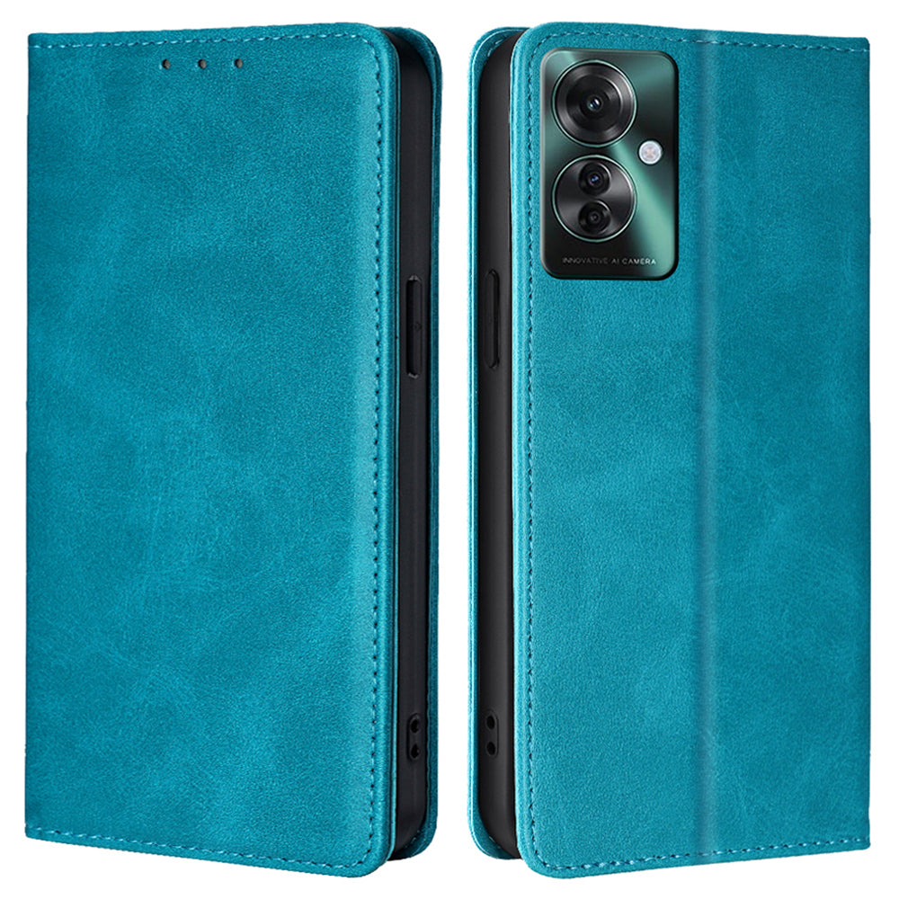 For Oppo Reno11 F 5G / F25 Pro 5G Phone Case Calf Texture Leather Cover Cell Phone Accessory Wholesale - Baby Blue