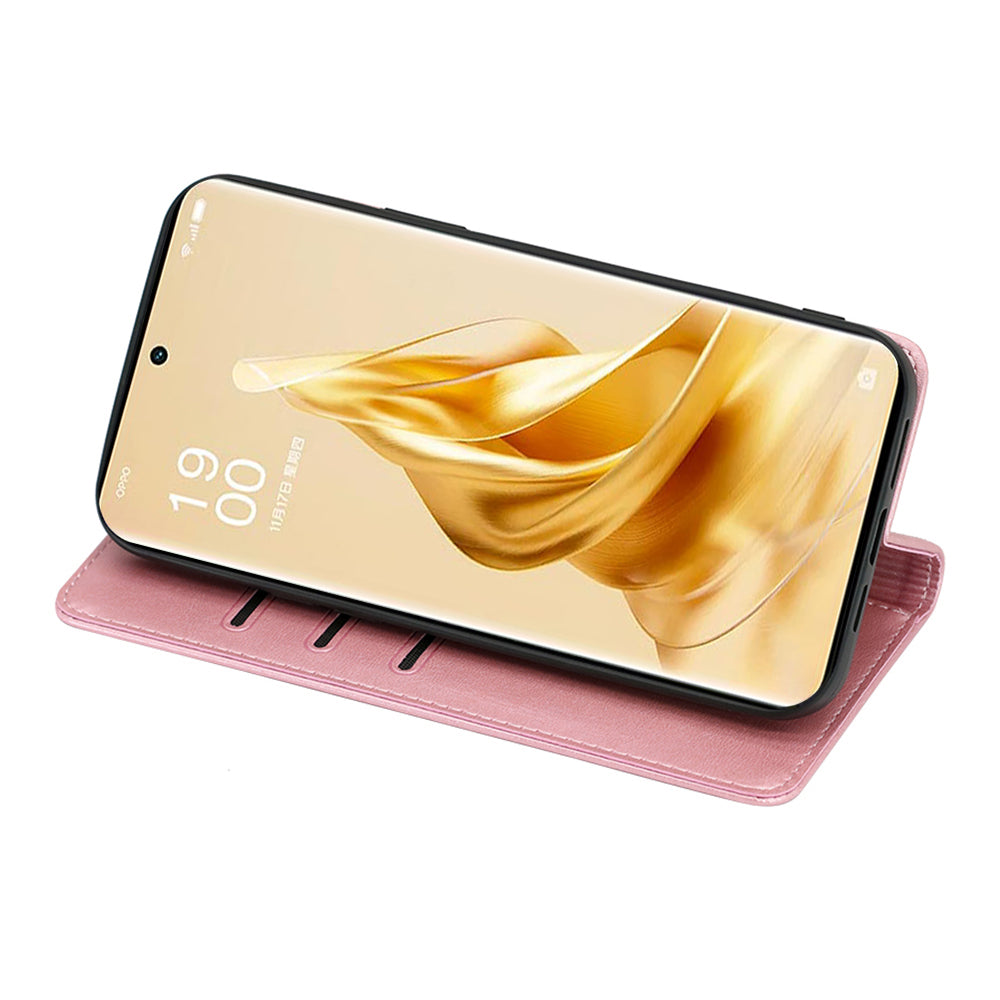 For Oppo Reno11 F 5G / F25 Pro 5G Phone Case Calf Texture Leather Cover Cell Phone Accessory Wholesale - Rose Gold