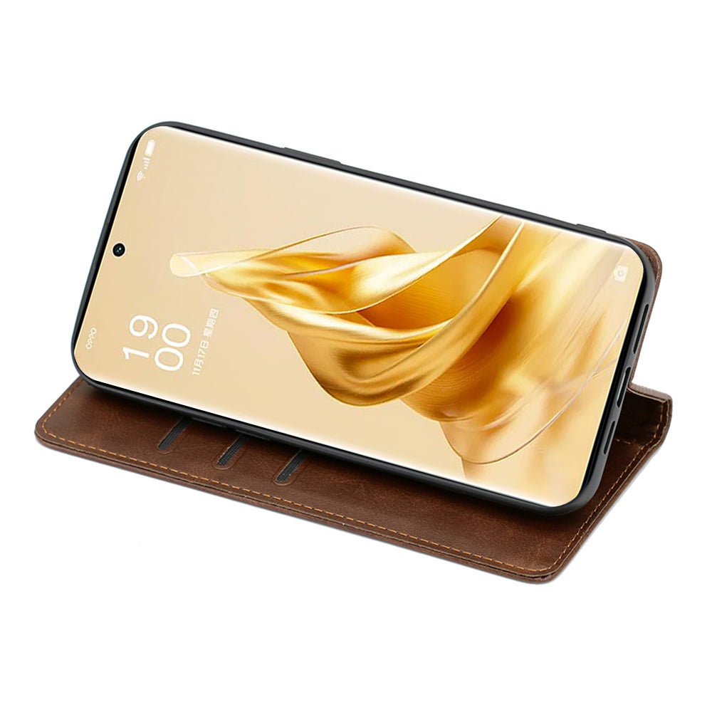 For Oppo Reno11 F 5G / F25 Pro 5G Phone Case Calf Texture Leather Cover Cell Phone Accessory Wholesale - Brown