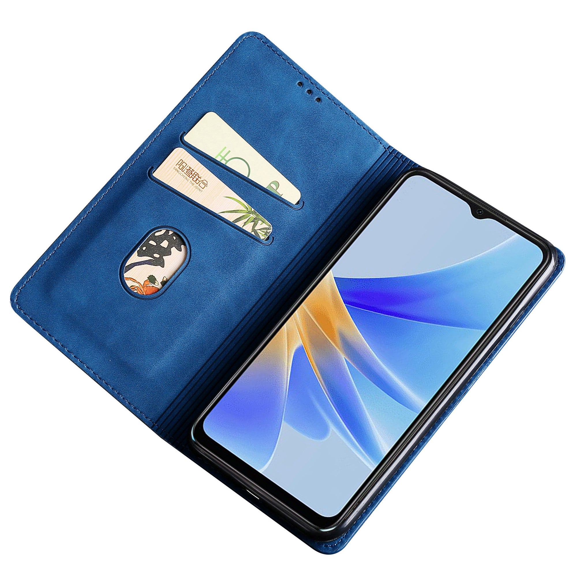 For Oppo Reno11 F 5G / F25 Pro 5G Phone Case Card Slots Leather Cover Skin-Touch Texture - Blue