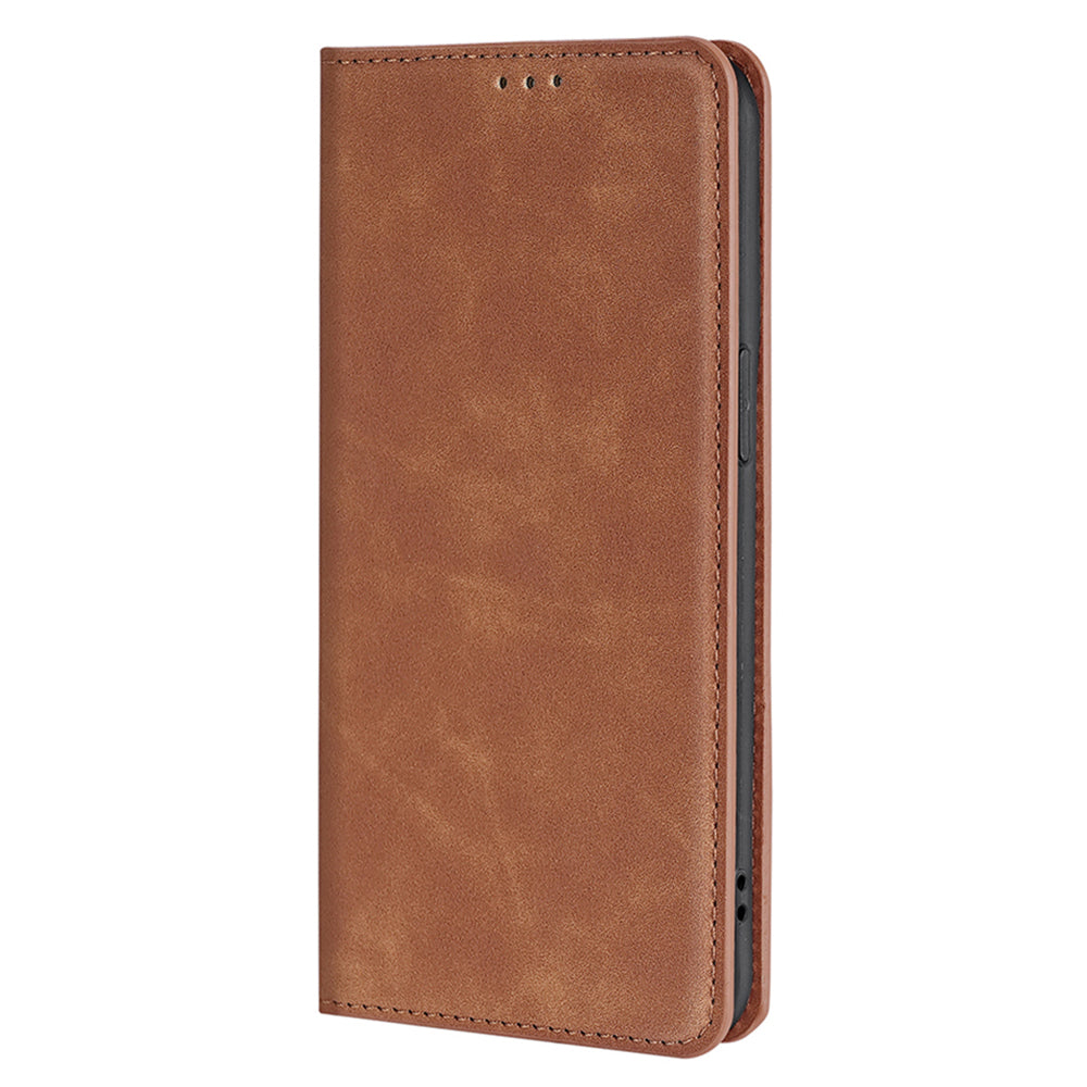 For Oppo Reno11 F 5G / F25 Pro 5G Phone Case Card Slots Leather Cover Skin-Touch Texture - Light Brown