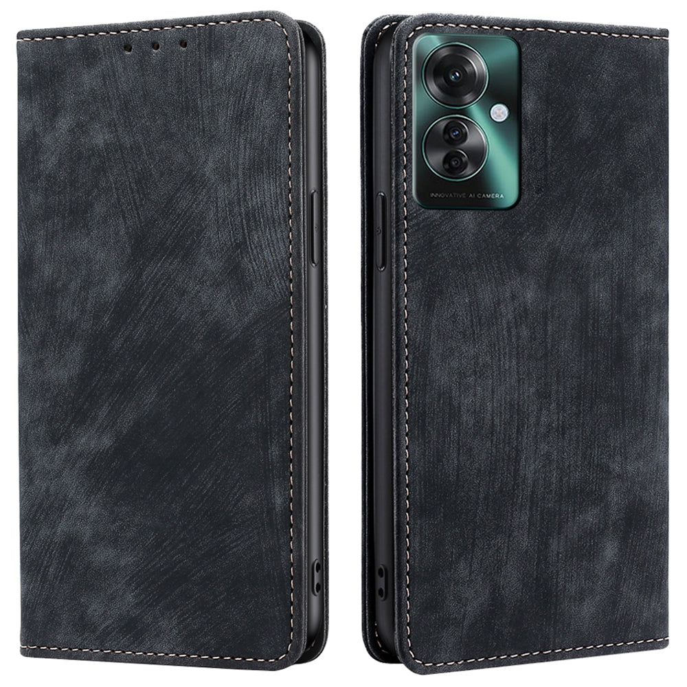 For Oppo Reno11 F 5G / F25 Pro 5G Case RFID Blocking Leather Wholesale Phone Cases - Black