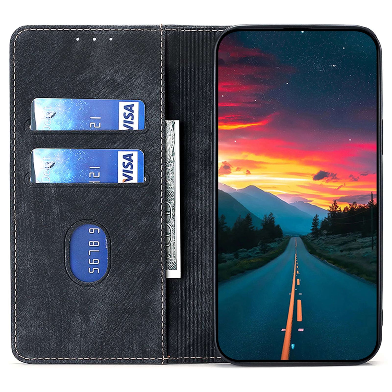 For Oppo Reno11 F 5G / F25 Pro 5G Case RFID Blocking Leather Wholesale Phone Cases - Black