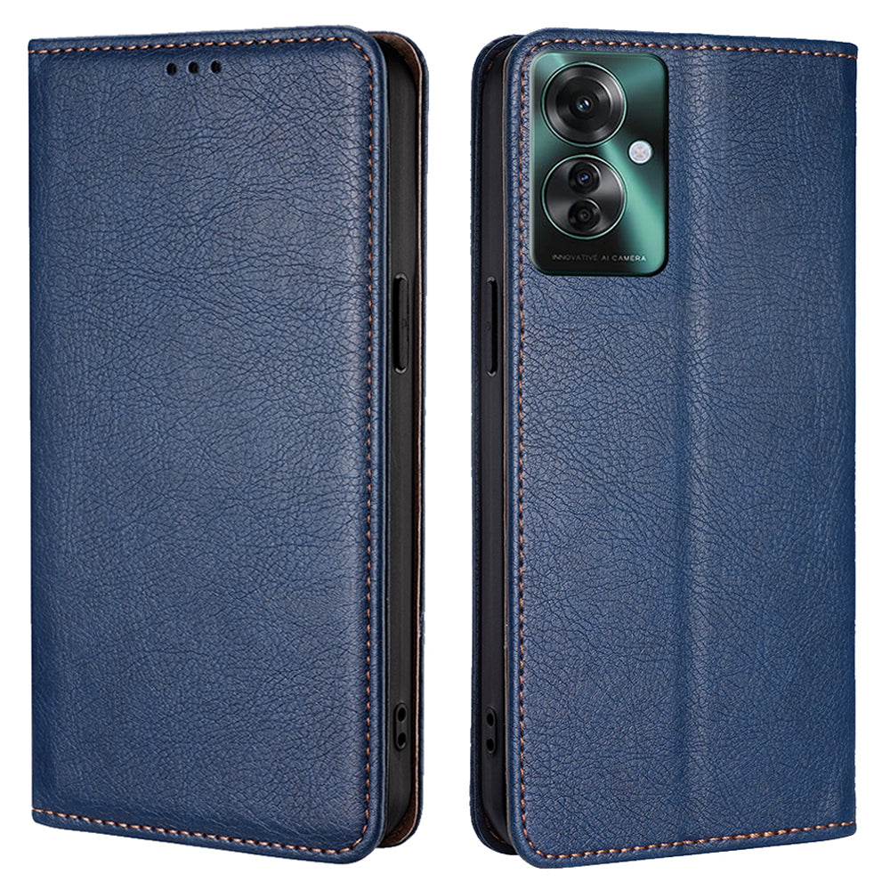 For Oppo Reno11 F 5G / F25 Pro 5G Case Solid Color PU Leather Flip Wallet Cover Cell Phone Accessory Wholesale - Blue